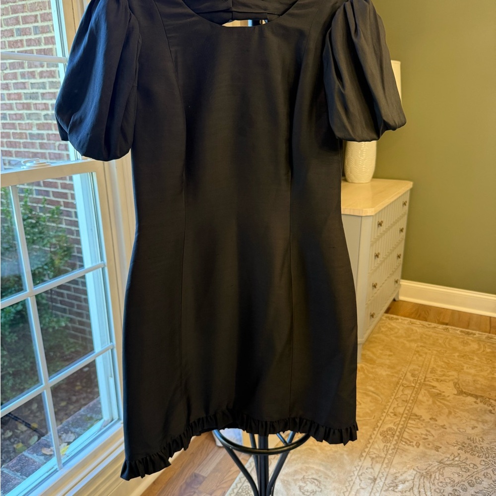 Plenty by Tracy Reese Black Silk Puff Sleeve Mini Dress. NWT - Picture 2 of 8